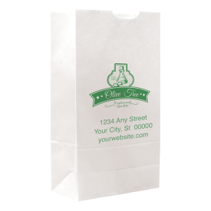 SOS White One Color Single Sided Paper Bags