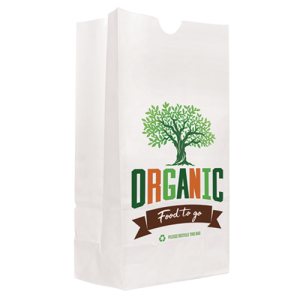 White SOS Paper Bags Single Sided Full Color